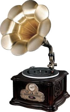 Retro gramofon s cijevi - vinilne ploče, CD, MP3, Bluetooth, FM/AM USB radio s daljinskim upravljačem, vintage, vinil
