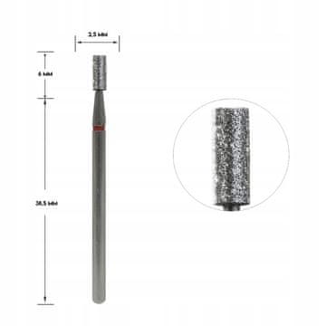 STALEKS dijamantni rezač cilindrični crveni 2,5/6 mm FA20R025/6