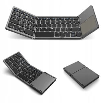 Sklopiva bežična tipkovnica za pametne telefone Android iPhone BT 15m Touchpad