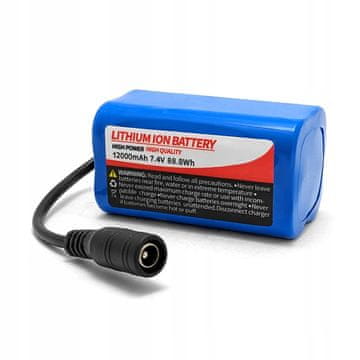 Litij-ionska baterija 12000 mAh 7,4 V 88,8 Wh RC za čamce za mamce