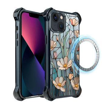 Futrola za iPhone 13 IBIZU DropGuard Ultra s MagSafeom, boje stakla, šapat divljeg cvijeća