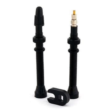 Trezado Crni ventili bez zračnice 80 mm - blister pakiranje - 2 komada s ključem