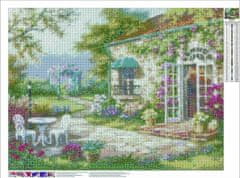 Mo Cvjetna veranda s dijamantnim vezenjem 45x58 cm
