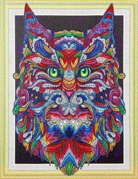 Mo Dijamantni vez Mačka s brkovima 47x57 cm