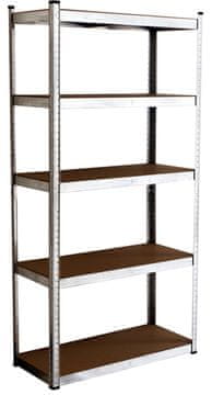 Zeus metalni regal za skladištenje 180 x 90 x 40 s 5 polica, pocinčan, visoka nosivost 875 kg!