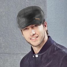 VIVVA® Muška kapa s šiltom, vintage-retro stil, topla za zimu, podesiva i udobna – univerzalni modni dodatak | BERETON, crna