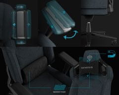 Genesis NITRO 800 igraća / uredska stolica, ergonomska, podesiva visina / nagib, ljuljačka, 4D nasloni za ruke, tkanina, do 150 kg, crno-siva