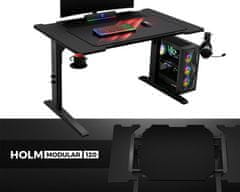 Genesis HOLM MODULAR 120 uredski / gaming stol, modularni, robusna konstrukcija, podesiva visina, RGB LED rasvjeta, upravljanje kabelima, crni