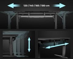 Genesis HOLM MODULAR 120 uredski / gaming stol, modularni, robusna konstrukcija, podesiva visina, RGB LED rasvjeta, upravljanje kabelima, crni