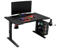 Genesis HOLM MODULAR 120 uredski / gaming stol, modularni, robusna konstrukcija, podesiva visina, RGB LED rasvjeta, upravljanje kabelima, crni