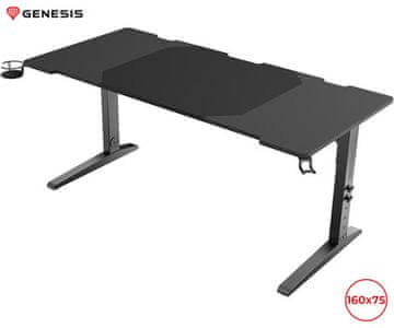 Genesis HOLM MODULAR 160 uredski / gaming stol, modularni, robusna konstrukcija, podesiva visina, RGB LED rasvjeta, crna