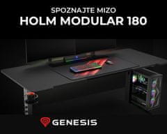 Genesis HOLM MODULAR 180 uredski / gaming stol, modularni, robusna konstrukcija, podesiva visina, RGB LED rasvjeta, crni