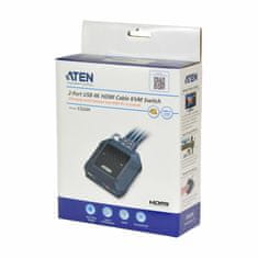 Aten KVM preklopnik 2x1 mini 4K HDMI/USB/AUDIO s kabelima CS22H