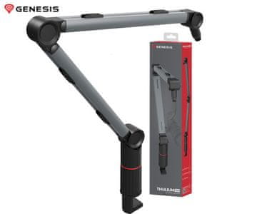 Genesis THULIUM 700 mikrofonski stalak/ruka, univerzalni dizajn, adapteri uključeni, podešavanje u 3 točke, držači kabela, metalni, crno-siva