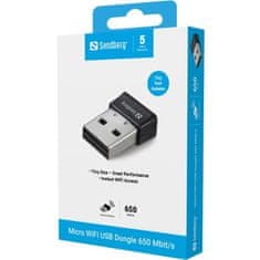 Sandberg Micro Wifi Dongle 650 Mbit/s bežični USB mrežni adapter