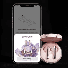 Bluetooth in-ear slušalice QCY T21 FairyBuds, Floral Pink