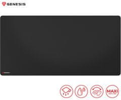 Genesis Podloga za miš CARBON 500 HYPER LOGO, gaming / uredska, vodootporna, neklizajuća, crna