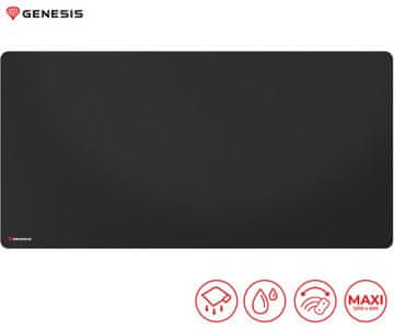 Genesis Podloga za miš CARBON 500 HYPER LOGO, igraća / uredska, vodootporna, neklizajuća, crna