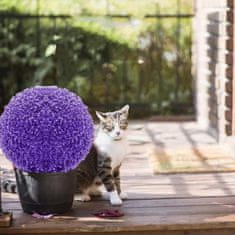 HOME & MARKER® Umjetna kuglasta biljka za vrt i terasu, dekoracija otporna na UV i vodu | TOPIORB Ljubičasta , 18 cm
