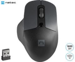 Natec BLACKBIRD 2 bežični miš, ergonomski, USB 2.4GHz, 1600DPI, tihe tipke, 1x AA, crni