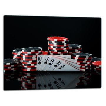 STAKLENA DASKA ZA REZANJE 52x40 POKER