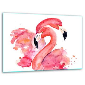 Stakleni stalak za dasku za rezanje 40x30 Flamingosi