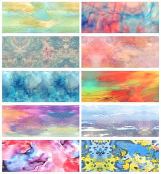 10x FOLIJA ZA PRIJENOS 10cmx4cm SET ZA AKVARELNE BOJE
