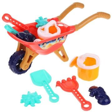 Nobo Kids SET ZA PJEŠČAK KOČACI KANTA ZA ZALIVANJE LAJSNA GRABLJE LOPATA NARANČASTA
