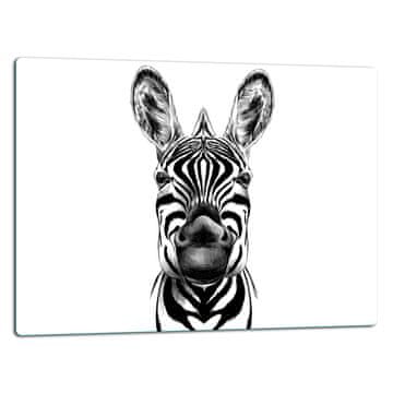 STAKLENA DASKA ZA REZANJE 52x40 ZEBRA BIJELA