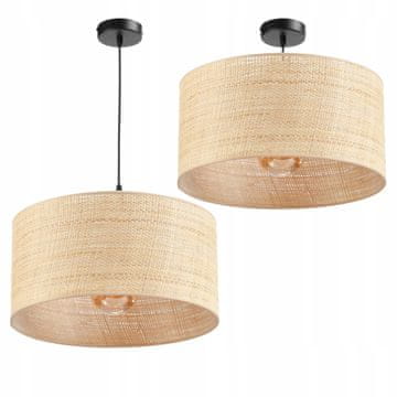moonlight VISEĆA STROPNA SVJETILJKA OD RATANA S ABAŽUROM 40 CM, RATAN BOHO, POLJSKA SVJETILJKA E27