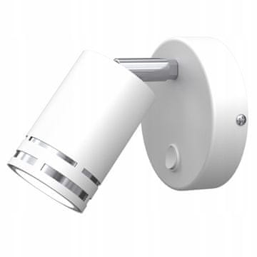 moonlight ZIDNA Noćna Lampa Bijela Kromirana Pokretna LED GX53 Polirana Lampa