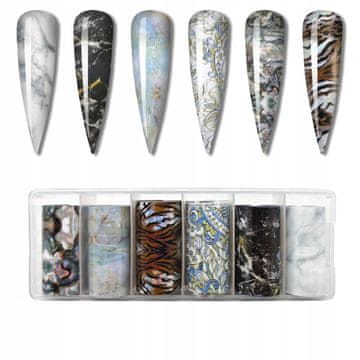 6x FOLIJA ZA PRIJENOS 10cmx4cm MRAMORNI SET