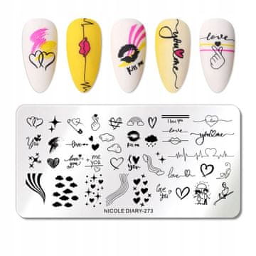 BORN Ploča za žigosanje noktiju za Nail Art NicoleDiary-273