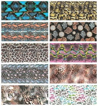 10x FOLIJA ZA PRIJENOS 10cmx4cm SET LEOPARD ZMIJA