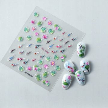 3D naljepnice za nokte samoljepljive konveksne uzorke RIBA, KOI ŠARAN