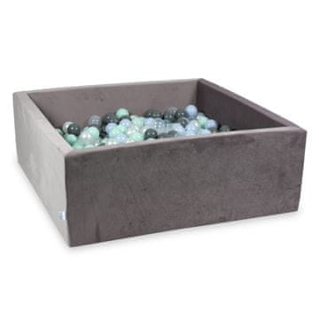Mi Jama za suhe kuglice 600 dijelova 110x110x40 Baršunasto lila: svijetlo menta, svijetloplava, biserna, siva, prozirna, biserna