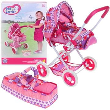 Nobo Kids KOLICA ZA LUTKE, DUBOKA KOLICA, GONDOLA, NOSILJKA 3U1, SKLOPIVNA KROVNJAČ