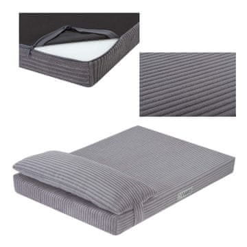 ELS Krevet za pse, madrac za pse, sivi kord M 70x50