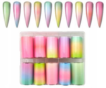 10xTRANSFER FOLIJA 50cmx4cm SET OMBRE BOJA