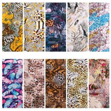 10x FOLIJA ZA PRIJENOS 10cmx4cm SET LEOPARDOVIH TOČKI I ZEBRINIH PERJA