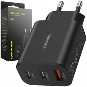 USB punjač 30W GaN SC003B crni