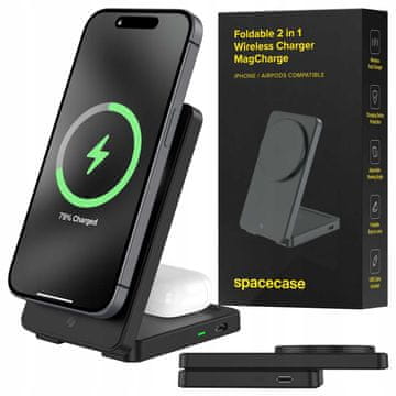 bežični punjač 2u1 MagCharge WM5B crni
