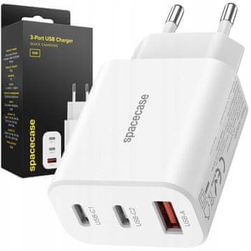 USB punjač 30W GaN SC004W bijeli