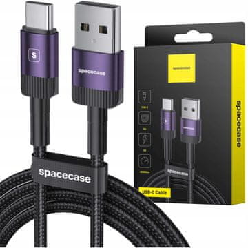 USB-C kabel 1M 3A ljubičasti