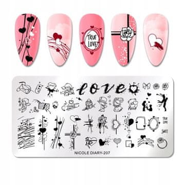 BORN Ploča za žigosanje noktiju za Nail Art NicoleDiary-207