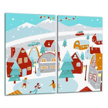 STAKLENA DASKA ZA REZANJE 2x 30x52 DEKORACIJA