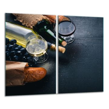 STAKLENA DASKA ZA REZANJE 2x 30x52 VINO
