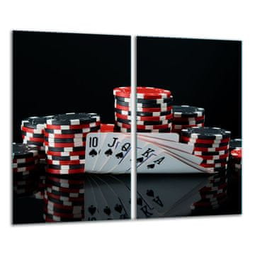 STAKLENA DASKA ZA REZANJE 2x 30x52 POKER