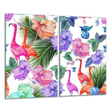 STAKLENA DASKA ZA REZANJE 2x 30x52 FLAMINGOSA