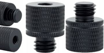 Adapter s redukcijskom čahurom od 1/4" na M10 tronožac, aluminijski, crni, 20 mm